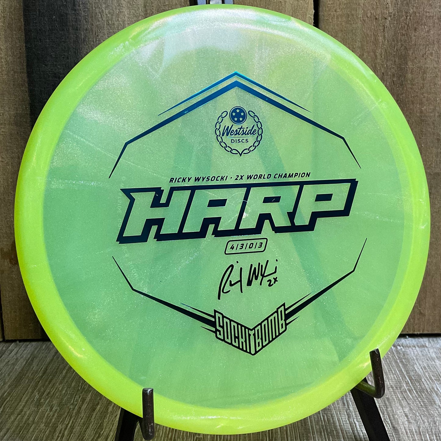 Westside Discs VIP-Ice Glimmer Harp - 2022 Ricky Wysocki Sockibomb Stamp