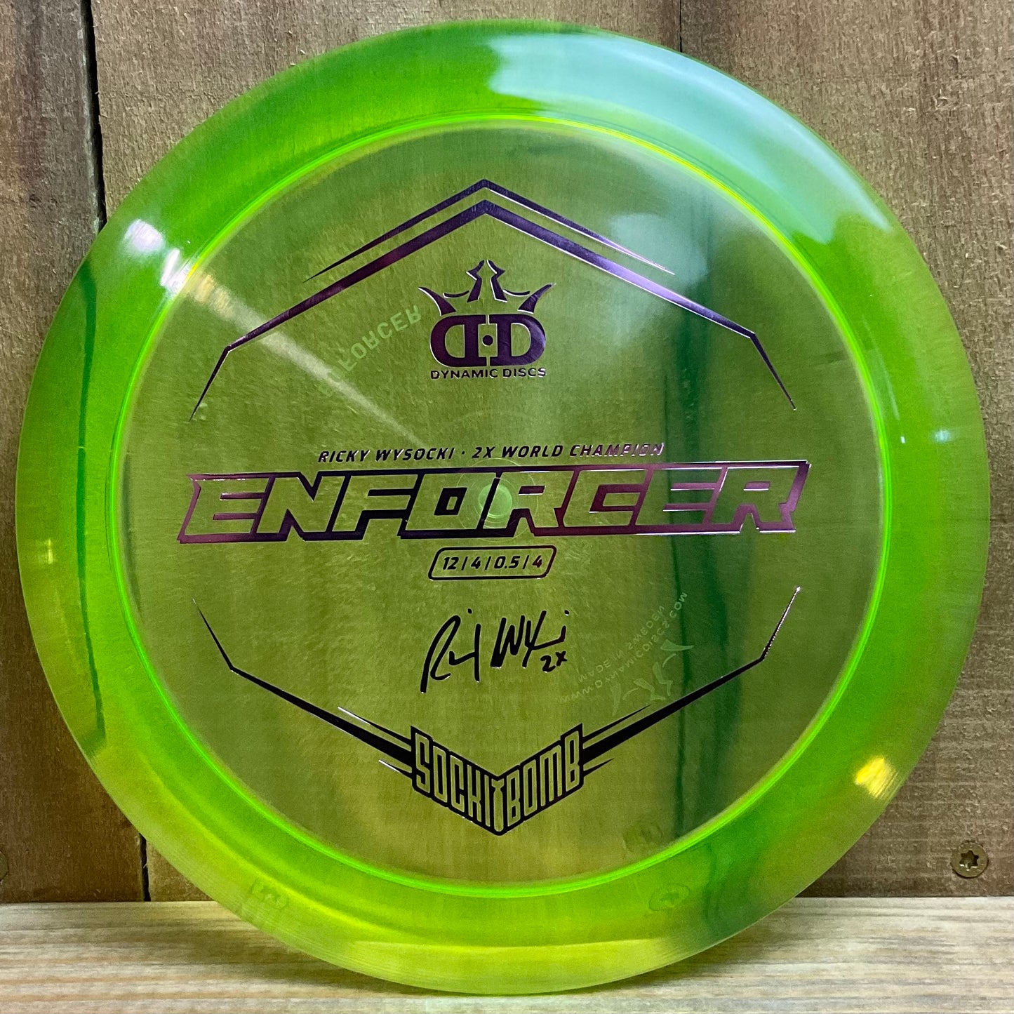 Dynamic Discs Lucid Ice Enforcer - Ricky Wysocki Sockibomb Stamp