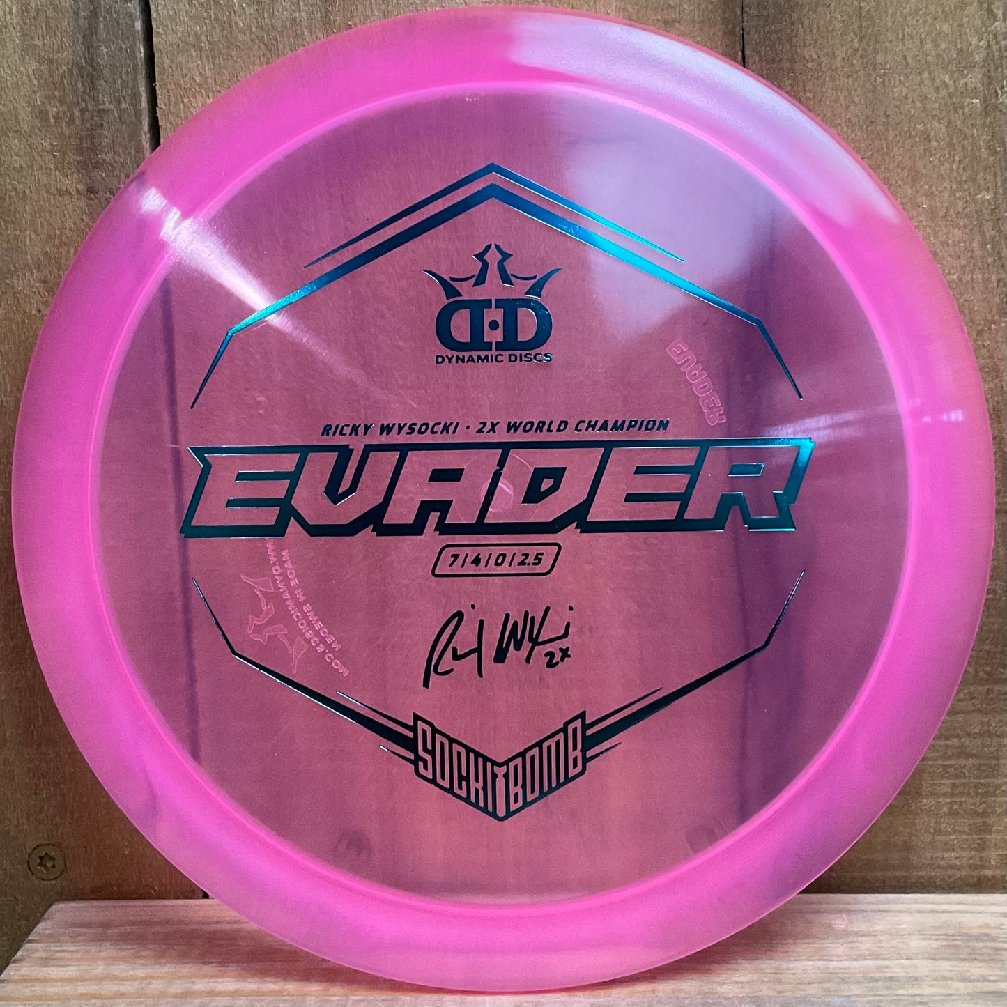 Dynamic Discs Lucid Ice Evader - Ricky Wysocki Sockibomb Stamp